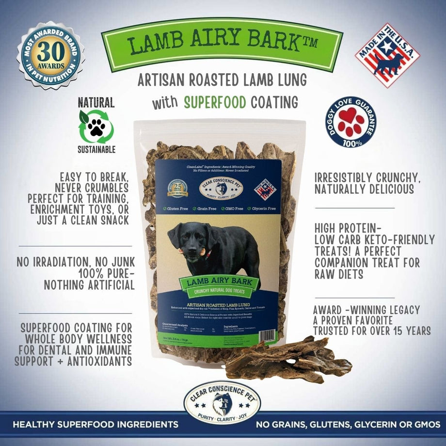 Lamb Airy Bark™ Dog Treats – Clear Conscience Pet