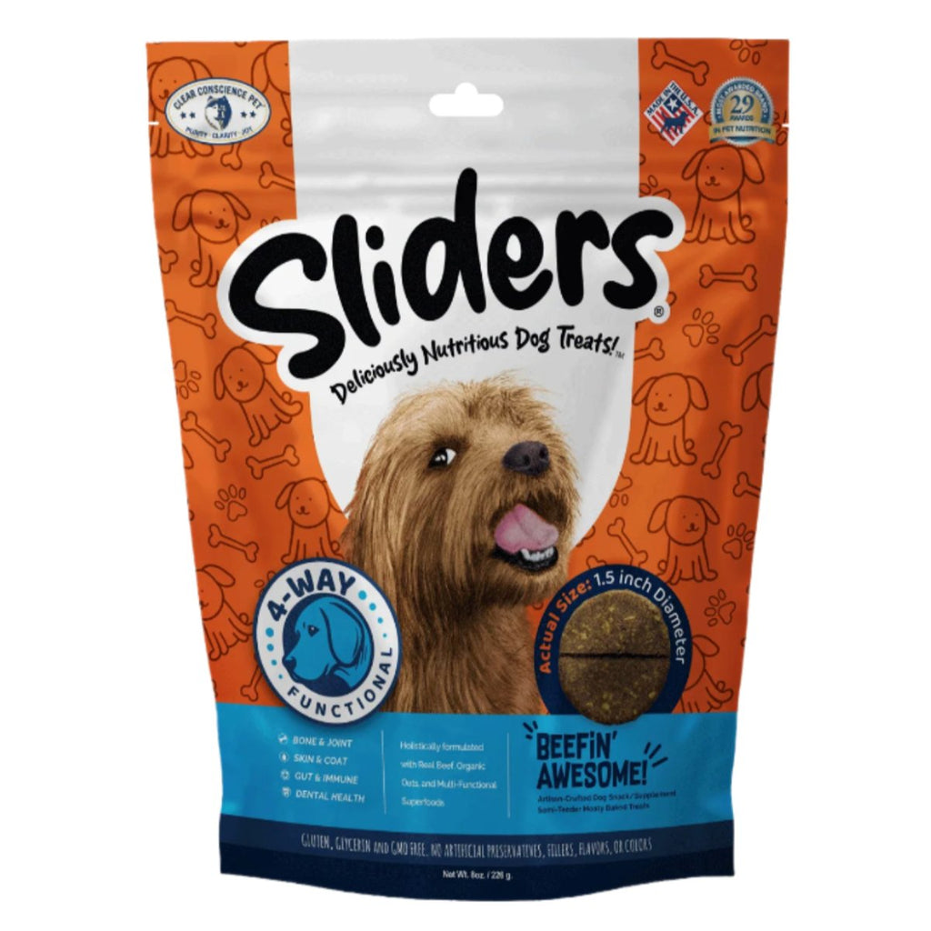 Sliders® "Beefin' Awesome!" 4 - Way Functional Dog Treats - Clear Conscience Pet