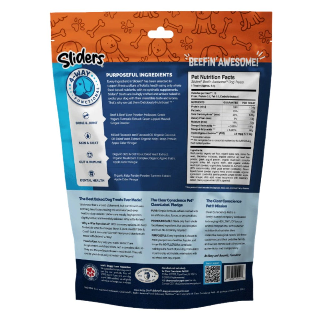 Sliders® "Beefin' Awesome!" 4 - Way Functional Dog Treats - Clear Conscience Pet