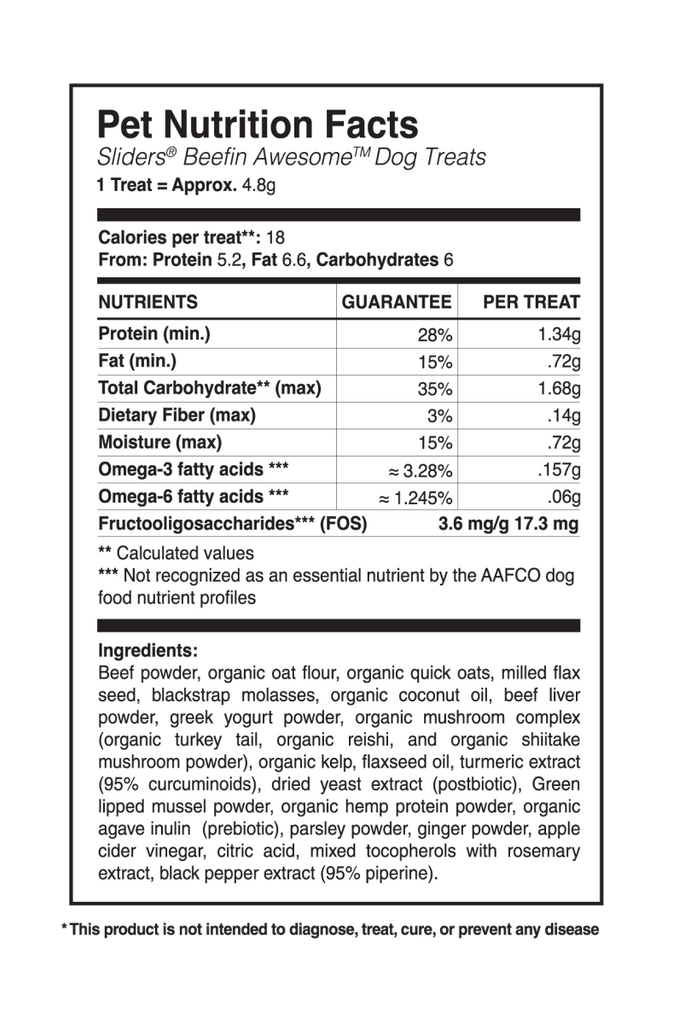 Sliders® "Beefin' Awesome!" 4 - Way Functional Dog Treats - Clear Conscience Pet