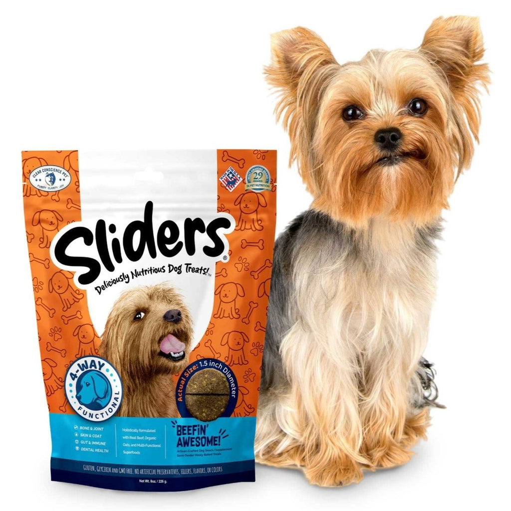 Sliders® "Beefin' Awesome!" 4 - Way Functional Dog Treats - Clear Conscience Pet