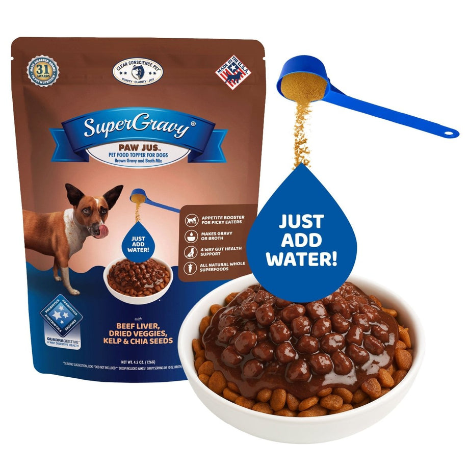 SuperGravy® Paw Jus™ Dog Food Topper Gravy Broth Mix – Clear